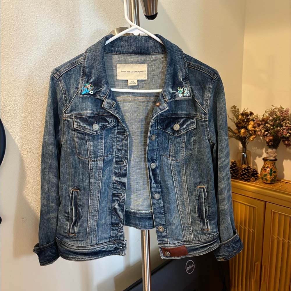 Denim Jacket with Sequin Detail